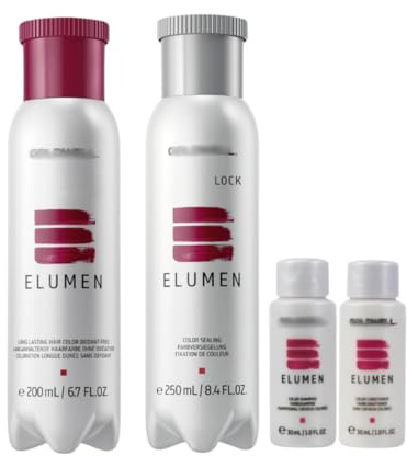 E l u m e n Haarfarbe [RV@all Rotviolett] 200ml + 250ml Lock Versiegelung + 30ml Color Shampoo + 30ml Color Conditioner