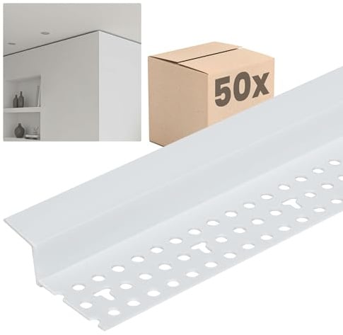 PROTEKTOR 50x Schattenfugenprofil 37824 305cm, 12mm Schattenfuge Weiß | Schattenfugenprofil Trockenbau, Trockenbauprofil Schattenfuge, Abschlussprofil Rigips, Gipskarton Profil