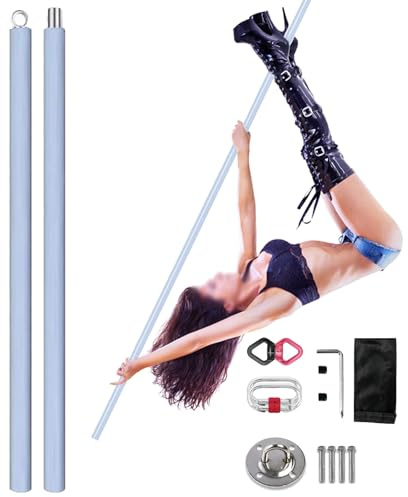 Aerial Flying Dance Pole Set – Tragbare Aufhängung Fitness Tube mit Silikonwickel, Doppelversicherungsdesign, abnehmbare 45 mm Stange für Home Gym und Yoga