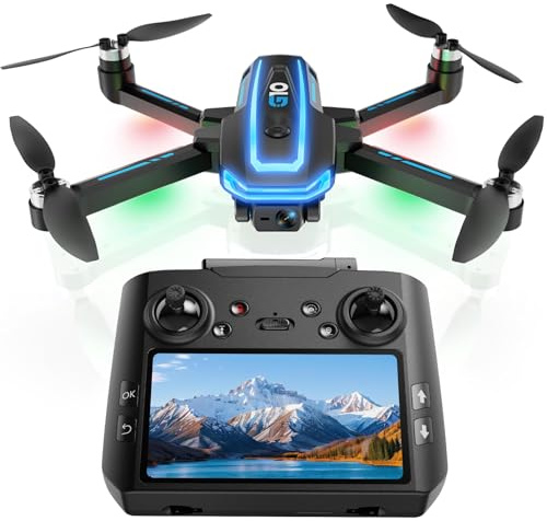 GPS Drone avec Caméra 4K EIS,Télécommande avec Écran, FPV Quadricoptère pour Adultes et Débutants,45 min de Vol, Transmission jusqu’à 600m/1968ft, Suivi de Sujet, Retour Auto,Moins de 249g