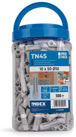 Taco de nylon de 4 segmentos para todo tipo de materiales Bote de plástico - MEDIDA: 10 x 50 Ø10 - Unid: 300