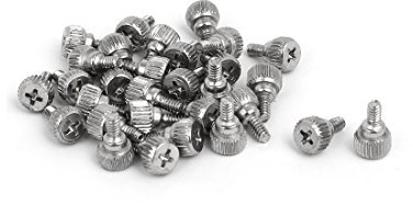 sourcing map 30 Pcs M3.5x6mm Male Thread Metal Computer Desktop PC Case Thumb Screws