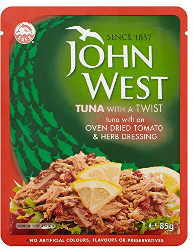 John West Jacket Toppers Tuna Tomato and Herb, 85 g, Pack of 20