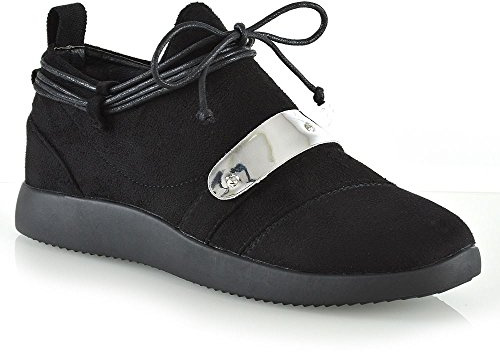 Womens Casual Sneakers Lace Up Flat Wedge Ladies Slip On Fashion Trainers Shoes