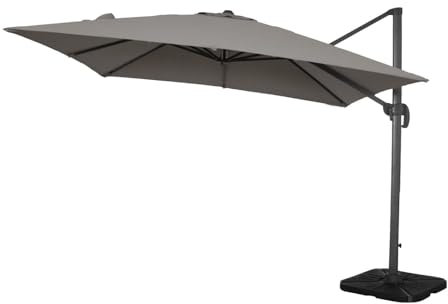 Ombrellone Da Giardino 3 X 3 Palo Laterale Bianco Telo Tortora Per Esterno Ristorante Gelateria Bar Hotel Albergo