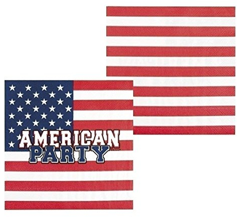 20 Servietten * American Party * für eine USA-Mottoparty | Amerika US Motto Party BBQ Barbecue Barbeque Napkins