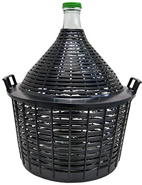 Weinballon Glasballon in Einem Plastikkorb - extra Qualität - italienisches Glas! Made in Italy!! (10 Liter)