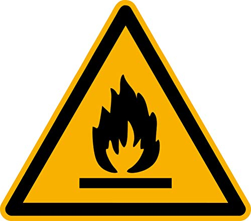 Aufkleber Warnzeichen Warnung vor feuergefährlichen Stoffen ASR/ISO W021 SL50mm 12 Stück