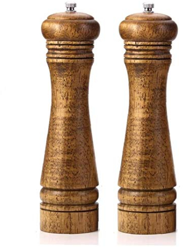 Casecover Wooden Pepper Mill Pepper Grinder Kit Manual Mills Solid with Strong Adjustable Ceramic Grinders Set 8 1pc 5inch