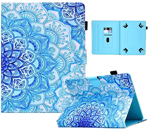 SiriPinfan 10 inch Tablet Case Cover - Universal Leather Stand Case with Card Slot for Fire HD 10,Huawei MediaPad T3/T5 10,Galaxy Tab E 9.6/Tab A 10.1, Lenovo Tab 4 10/TB-X103F