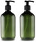 JamHooDirect Lot de 2 flacons à pompe vides en plastique - 300 ml - Rechargeables - Pour lotion, shampooing, crème douche, gel douche, produits de toilette - Vert