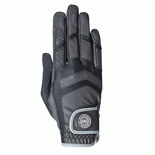 USG 11310032-224-305 Palma Reithandschuhe aus Albarin/Nylon, Schwarz/Grau, Größe: L