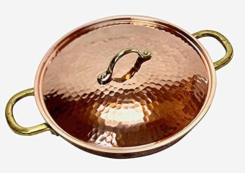 Copper Garden Kupferpfanne 28 cm mit Griffen + Deckel I Mit Zinn beschichtete Pfanne aus Kupfer zur idealen Wärmeleitung/-verteilung I Bratpfanne spülmaschinenfest & robust I 100% lebensmittelecht