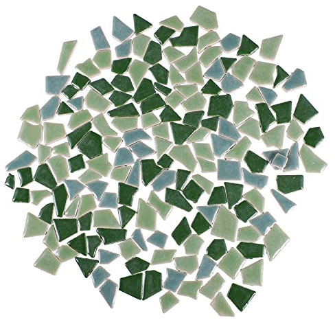 EXCEART Mosaikfliesen 200G Keramik Steine Unregelmäßige Mosaiksteine Basteln Zarte Glasierte Bruchmosaik Fliesen Naturstein für DIY Schmuck Selber Machen Bastelset Mosaiksteine Zum Basteln