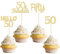 Gyufise Cupcake-Topper zum 50. Geburtstag, goldfarben, glitzernd, 50 und fabelhafte Kuchendekorationen, Hello 50 Fifty Cupcake-Picker zum 50. Geburtstag, Kuchendekoration, Zubehör, 24 Stück