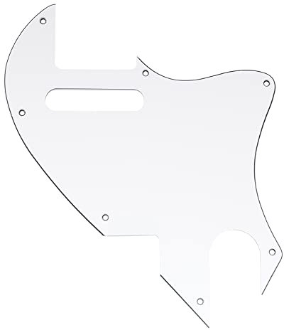 Musiclily Pro 7 Löcher Gitarren Schlagbrett Pickguard für Fender F-Hole Hybrid Tele Style E-Gitarre, 3-lagig Weiß
