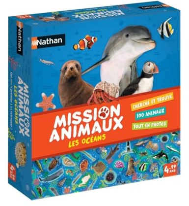 Nathan Nathan – Mission Tiere – Die Ozeane – Beobachtungsspiel für Kinder – Entdecken Sie die Tiere der Ozeane – Spielbar mit der Familie – ab 4 Jahren