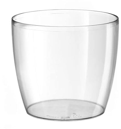 Decorspace Madeira Luxy Colour Pot de fleurs rond en plastique coloré pour extérieur et jardin Transparent 18 cm