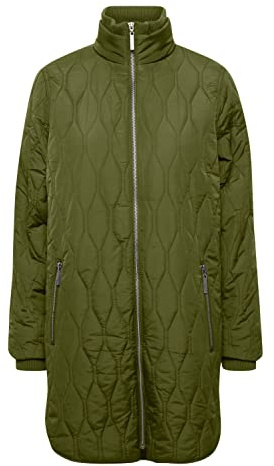 fransa FRQUILT Damen Steppjacke Übergangsjacke Jacke leicht gefüttert Reißverschluss an den Seiten elastische Bündchen Reißverschluss-Taschen, Größe:L, Farbe:Olive Night (190515)