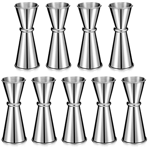 Yinkin 9 Pcs Jigger Bartending Cocktail 2 oz 1 oz Japanese Double, Silver