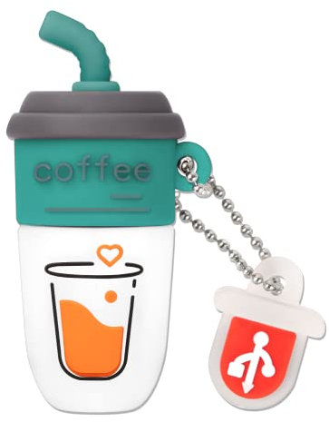 leizhan 32GB USB Flash Drive USB-Stick Pendrive Memory Stick Lindo Niños Estudiante USB Flash Disk Regalo Creativo Tazas de Café - Azul