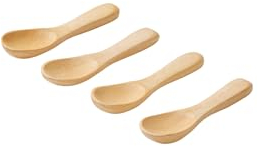 Set of 4 Handmade Tiny Wooden Spoons, Mini size 2.3, Condiment Spoons