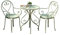 3-Teiliges Bistro-Set, Schmiedeeisen, Runder Gartentisch Und Stühle, Gartenterrasse, Balkon, Metalltisch, Möbel Für Garten, Hinterhof, Balkon,Grün
