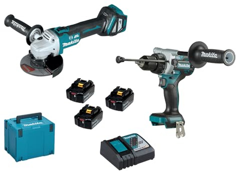 Makita DLX2435TJ Grinder Drill Impact Driver Battery 18 V 3 x 5 Ah Makpac
