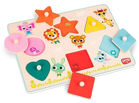 B. toys – Holzpuzzle Kinder – Steckpuzzle Holz – Puzzle Kinder mit Formen, Farben, Tieren – Holzspielzeug Kinderpuzzle – Baby Spielzeug ab 18 Monaten – Buntes Puzzle