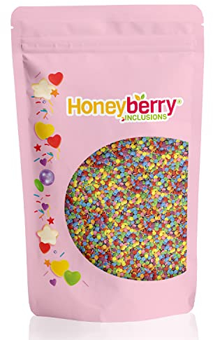 HONEYBERRY INCLUSIONS Rainbow Confetti Sprinkles 500g - Premium Edible Multicoloured Circle Confetti Sprinkles for Decorating, Baking, Cupcake and Cake Decorations, Ice Cream, Dessert and Icing Topper