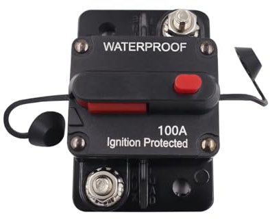 CGEAMDY Auto Leistungsschalter Sicherung Schalter, KFZ Sicherung Leistungsschalter, Manuelle Rücksetzsicherung Sicherungshalter, Für Motor Auto Marine Boat(100A)