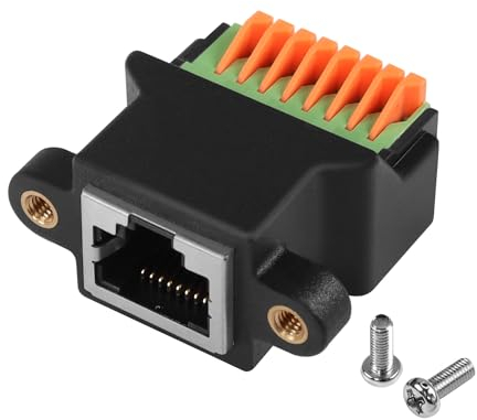 QIANRENON RJ45 Buchse Schnellanschluss Lötfreier Montage Adapter CAT6A 8P8C Auf 8Pin Terminal Netzwerk Anschluss Crimp Federklemmen Extender, Für CAT5/6/6A Ethernet Audio Analog GPIO