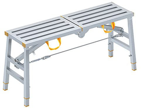Gerüst-Arbeitsplattform, tragbar, zusammenklappbar, Gerüstleiter, Hocker, höhenverstellbar, Gerüstausrüstung, Werkzeuge, für Heimwerker (Größe: 160 cm) ()