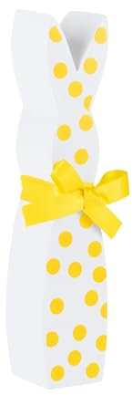 EGLO LIVING Osterdeko Hase Manambolo, Deko Figur Ostern, Frühlingsdeko mit Osterhase, Tischdeko Frühling, Osterfigur aus Holz in Weiß mit gelben Punkten, 7 x 25 cm