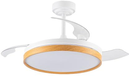 CRISTALRECORD Ventilador LED aspas plegables Panam Haya 72W 7920Lm CCT