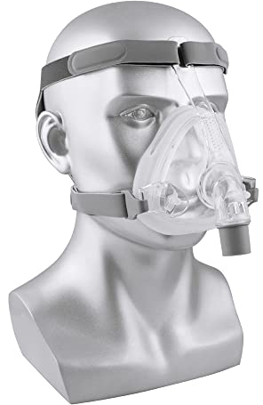 Vollgesichtsmaske Schlafmaske C-P-R-Maske für Schlaf-Apnoe-Schnarchen, frei einstellbares Kopfband, Universal (L)