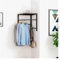 JITEM Porte-Manteau d'angle Mural avec étagère d'entrée, étagère Flottante en métal avec 6 Crochets, étagère Murale Moderne, Cintre pour Cuisine, Salle de Bain