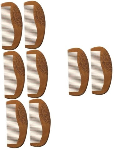 Beaupretty 8pcs Natural Chinese Style Detangling Hair Comb for Curly Wavy and Thick Hair for Travel and Everyday Use Stylish and Practical Design