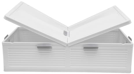 KAUITOPU Unterbett Aufbewahrungsbox, Faltbar Unterbettkommode mit Unterer Flaschenzug Deckel für Schlafzimmer, Badezimmer Kleiderschrank Yogaraum 101 * 51.5 * 24cm (Weiß)