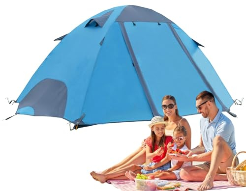 Campingzelt 2 Personen,Zelte für Camping 2 Personen - Großes Campingzelt wasserdicht,Leichtes, atmungsaktives Rucksackzelt für Familien, Outdoor, Kinder, Outdoor-Aktivitäten