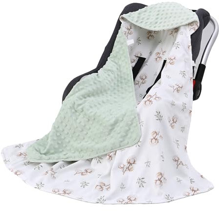 LAT Baby Einschlagdecke Babyschale - Decke Kinderwagen 90x90cm 100% Baumwolle Universal Babydecke Doppelseitig für Buggy Autositz (Ganzjahres, Baumwolle)