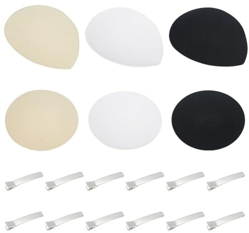 FINGERINSPIRE 6 Stück Tropfenförmige Runde Fascinator Hutbasis EVA Stoff Millinery Hutbasis Mit 12 Eisen Haarspangen Hut Fascinators Für DIY Bastel Und Herstellungsmaterial Für Millinery