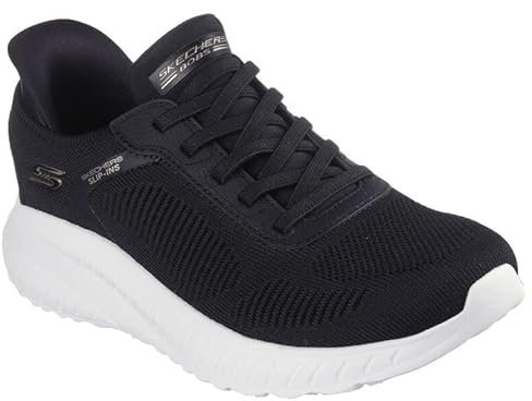 Skechers Femme Bobs Squad Chaos Current Muse Basket, Black Textile Trim, 38 EU
