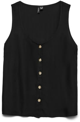 VERO MODA Damen Vmbumpy Sl Shirt WVN Ga Noos, Black, M