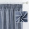 MYSKY HOME Vorhänge Leinenoptik Gardine Wohnzimmer Gardine mit Kräuselband Halbtransparent Vorhang 2er Set H 260 x B 140 cm Natürlicher Stil Gardine Halbtransparent Linen Curtains, Dunkelblau
