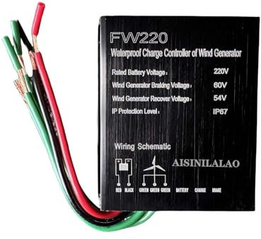 AISINILALAO 220v,Controlador de turbina eólica 9000W, 10A 40A DC 110 V/ 220 V MPPT Controlador de Carga de la turbina eólica Adecuado para Sistemas de generación de energía eólica (Negro)