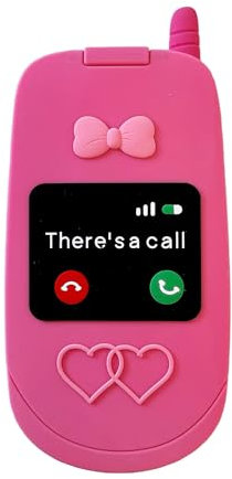 wifantien 3D Retro Flip Phone Case,Cartoon Cute Kawaii Character Funny Retro Phone Mirror Kids Teens Girls Women Shockproof Soft Silicone Case for iPhone 13/iPhone 14/iPhone 15 6.1 inch