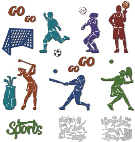 DELORIGIN Sport Fußball Stanzformen Aus Karbonstahl Volleyball Stanzformen Kartenherstellung Schablonen Prägeschablonen Rahmen Stanzschablonen Neuheiten Für Scrapbooking Bastelpapier Grußkarten