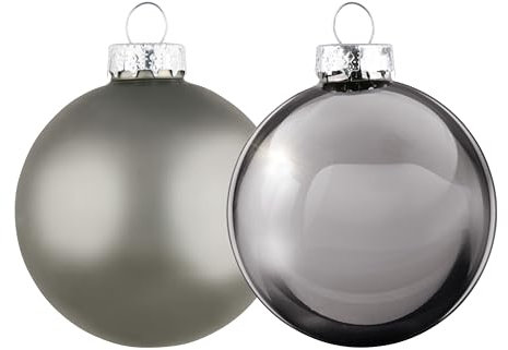 Arti Casa Weihnachtskugeln Silber – Weihnachtskugel-Set Glas 6 Stück – Weihnachtsdekoration für drinnen – Weihnachtsdekoration ∅ 8cm