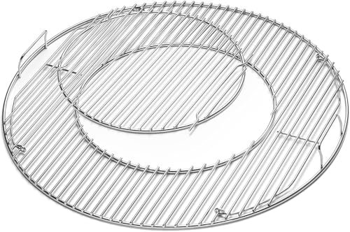 Aufklappbarer Grillrost für 57,1 cm Holzkohlegrill, Kohlekessel, One-Touch-Silber, Bar-B-Kettle, Master-Touch, Performer, 54,6 cm Gourmet-Grillsystem, Grillrost-Ersatzteil für Weber 8835 mit Griff